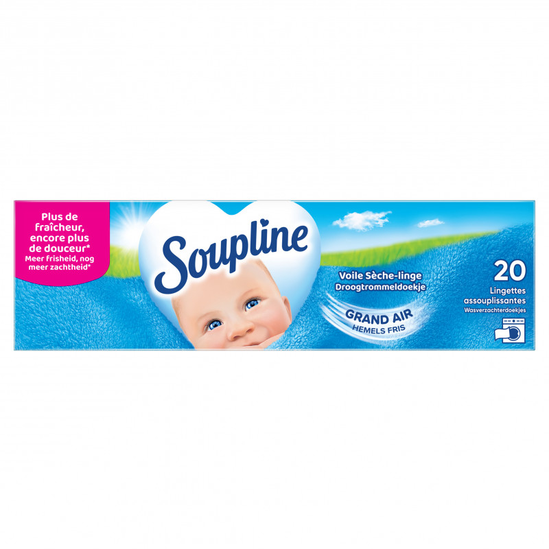 Pack de 12 - Soupline - Voile Adoucissant Sèche-linge Grand Air x20