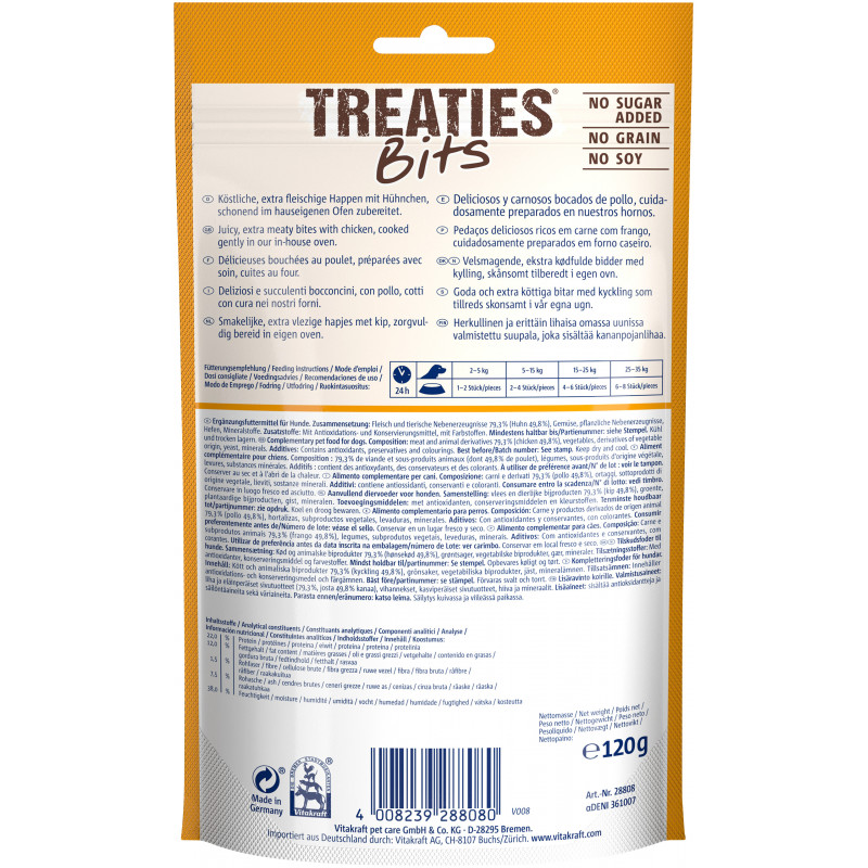 Vitakraft Treaties Bits - Friandise pour Chien au Poulet
