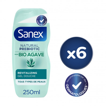 Pack de 6 - Gel douche Sanex Bio Agave revitalisant 250ml Pack de 6 - Gel douche Sanex Bio Agave revitalisant 250ml