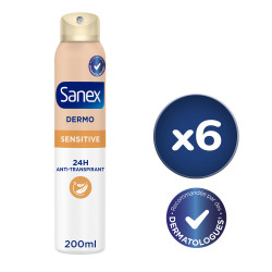 Pack de 6 - Déodorant Sanex sensitive spray - 200ml