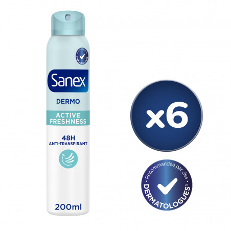 Pack de 6 - Déodorant Sanex active freshness spray - 200ml