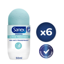 Pack de 6 - Déodorant Sanex active freshness Bille - 50ml