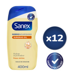 Pack de 12 - Gel douche Sanex DermoProtecteur Huile nourrissante - 400 ml