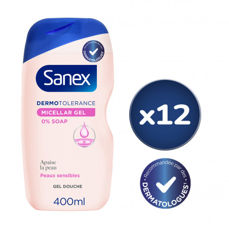 Pack de 12 - Gel douche Sanex DermoProtecteur Apaisant - 400 ml