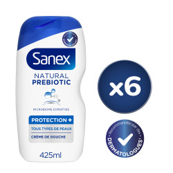 Pack de 6 - Gel douche Sanex Natural Prebiotic Protection - 425 ml