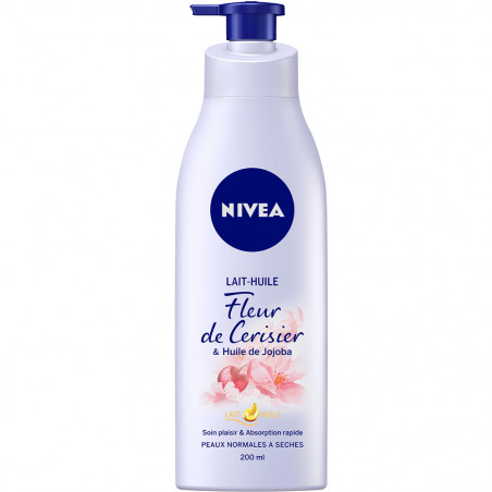 Nivea - Lait-huile corps hydratant Huile de Jojoba et Fleur de Cerisier 200ml Nivea - Lait-huile corps hydratant Huile de Jojoba et Fleur de Cerisier 200ml
