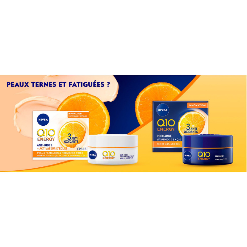 Nivea - Crème visage anti-rides Energie Vitamine C Q10 Power 50ml