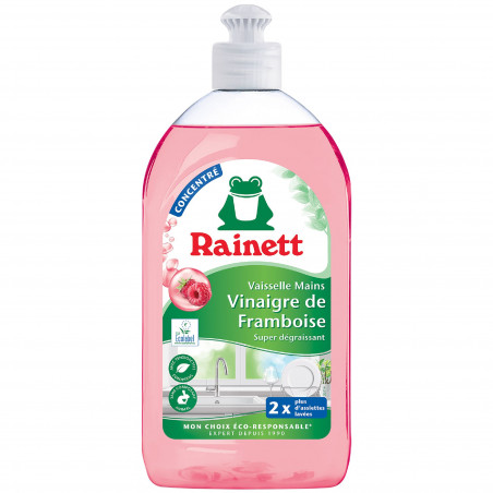 Rainett Liquide Vaisselle Ecolabel Concentré Vinaigre de Framboise 500 ml