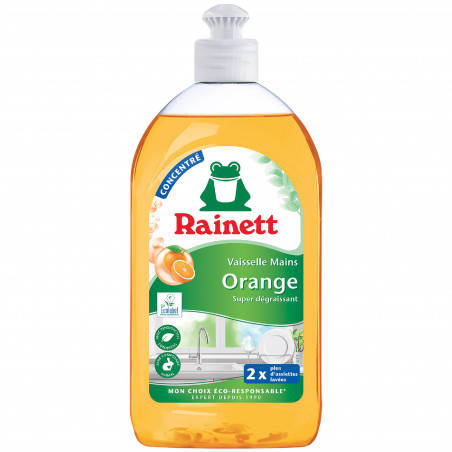 Rainett Vaisselle Mains formule concentrée Ecolabel Orange 500ml