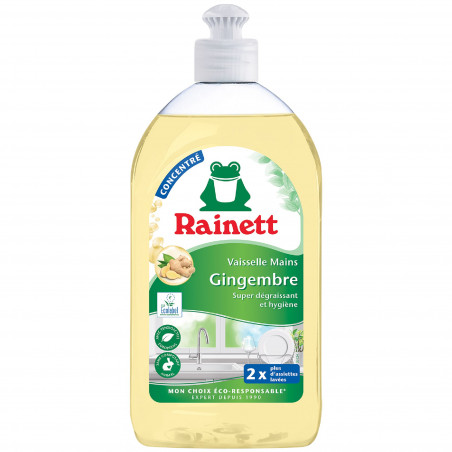 Rainett Vaisselle Mains formule concentrée Ecolabel Gingembre 500ml