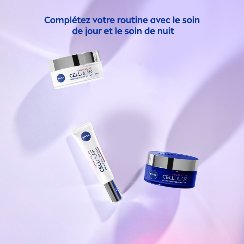 Pack de 2 - NIVEA - Soin de Nuit Anti-Âge Repulpant CELLULAR EXPERT FILLER  2X50ml