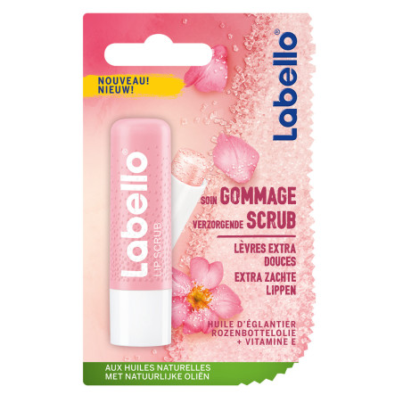 Pack de 6 - LABELLO - Sticks soin Gommage à lèvres hydratant LABELLO Huile d'Eglantier 6X5,5 ml
