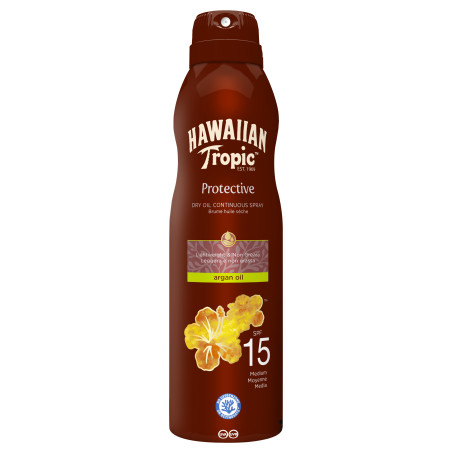 Lot de 2 - Hawaiian Tropic Brume d’huile sèche à l’argan SPF 15 Lot de 2 - Hawaiian Tropic Brume d’huile sèche à l’argan SPF 15
