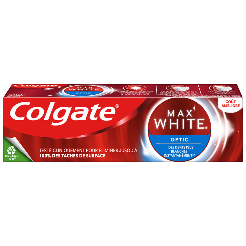 Pack de 12 dentifrices Colgate blancheur instantanée 75ml