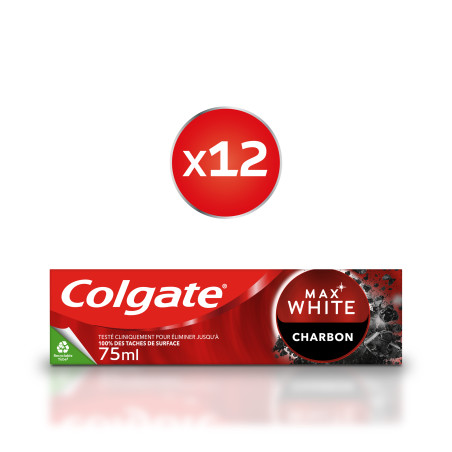 Pack de 12 dentifrices Colgate Blancheur Naturelle charbon 75ml