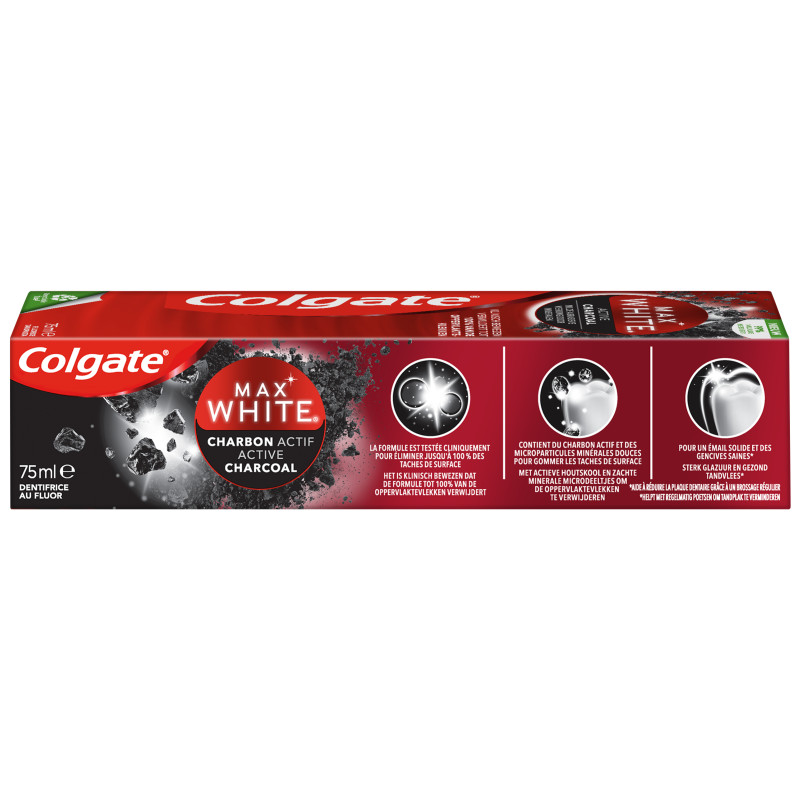 Pack de 12 dentifrices Colgate Blancheur Naturelle charbon 75ml