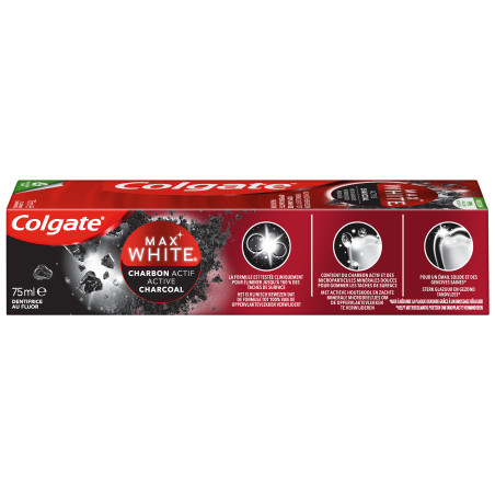 Pack de 12 dentifrices Colgate Blancheur Naturelle charbon 75ml