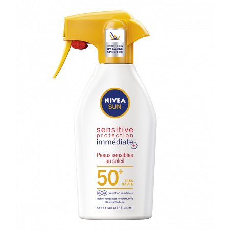 Nivea Sun - Pistolet Protection Sensitive Immediate Protect+ FPS 50+  300Ml (**)