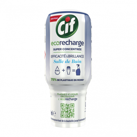 Pack de 14 CIF Nettoyant Ecorecharge Efficacite & Brillance Salle de Bain 70ml