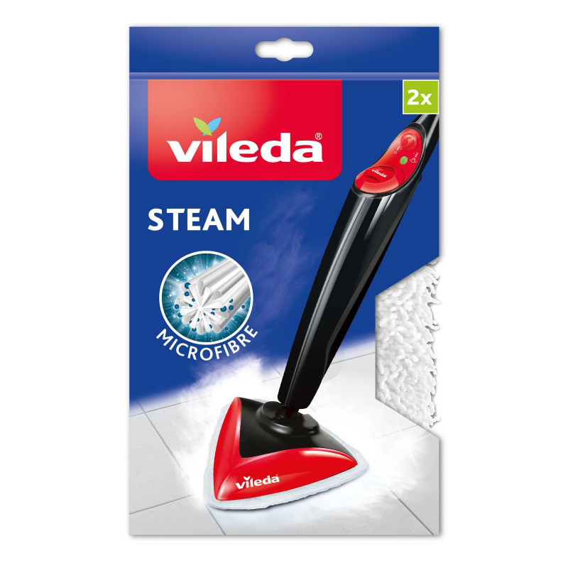 Vileda - Recharge Balai à pla - Version Microfibre, Blanc et Rouge