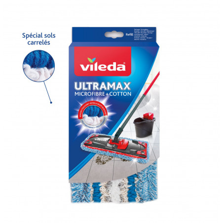 Vileda - Pack de 3 - Recharge Vileda spécial carrelage compatible avec Ultramax, Ultramat Turbo de Vileda et 1.2.Spray