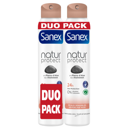Pack de 2 - Lot de 2 Déodorants Sanex Natur Protect Sensitive 200ml Pack de 2 - Lot de 2 Déodorants Sanex Natur Protect Sensitive 200ml