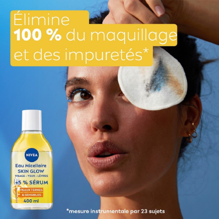Pack de 2 - Nivea - Eau Micellaire SKIN GLOW infusée Sérum Vitamine C400ml Pack de 2 - Nivea - Eau Micellaire SKIN GLOW infusée Sérum Vitamine C400ml