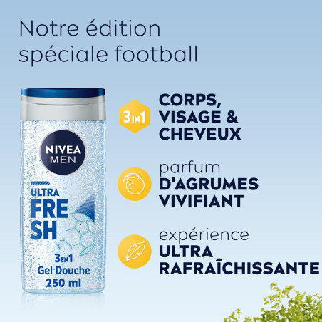 Pack de 6 - Nivea - Gel Douche Homme Ultra Fresh FOOT 150ml Pack de 6 - Nivea - Gel Douche Homme Ultra Fresh FOOT 150ml