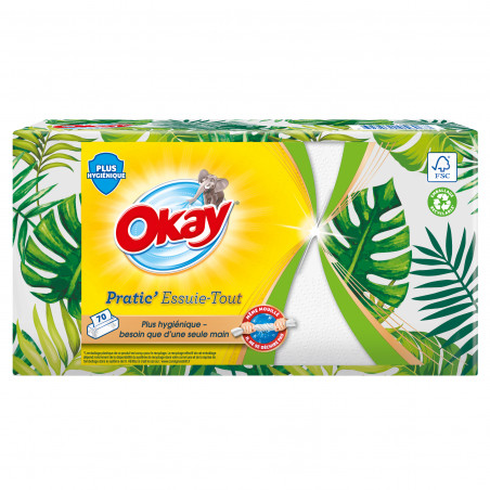 1 Paquet Essuie-tout Okay Pratic' 1 Paquet Essuie-tout Okay Pratic'