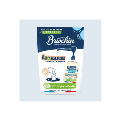 Pack de 10 - JACQUES  BRIOCHIN - Recharge Liquide Vaisselle Mains Savon de Marseille spécial peaux sensibles Ecocert 450ml