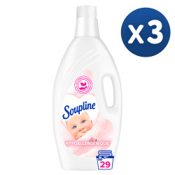 Pack de 3 - Adoucissant dilué Soupline 3D Hypoallergénique - 1,9L