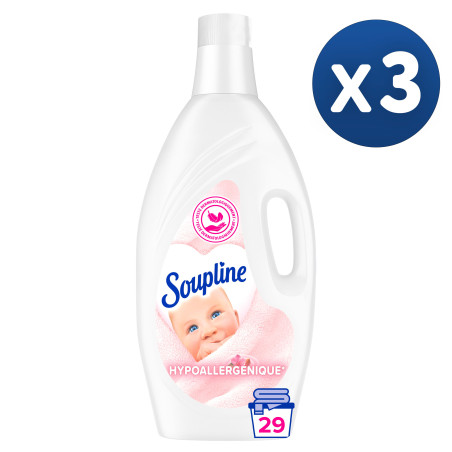 Pack de 3 - Adoucissant dilué Soupline 3D Hypoallergénique - 1,9L Pack de 3 - Adoucissant dilué Soupline 3D Hypoallergénique - 1,9L