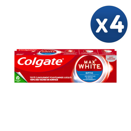Pack de 4 - Dentifrice Colgate Blancheur Max White Instant 75ml