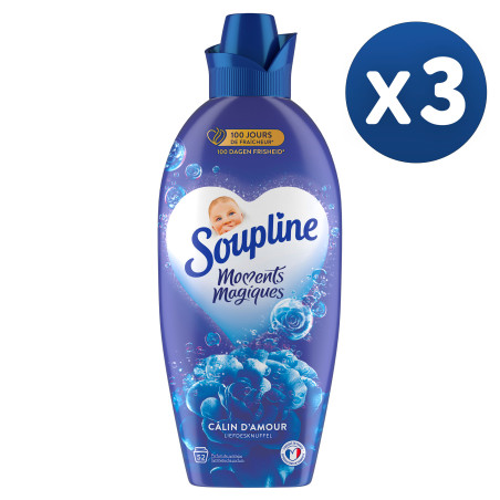 Pack de 3 - Adoucissant concentré Soupline 3D Moments Magiques Câlin d'Amour - 1,2L
