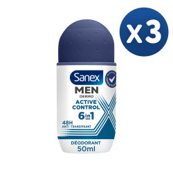 Pack de 3 - Déodorant Anti-transpirant Homme Sanex Men Dermo 48h bille - 50ml