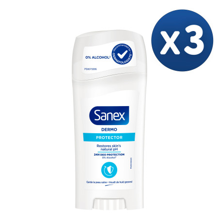 Pack de 3 - Déodorant Sanex Dermo Protection stick - 65ml