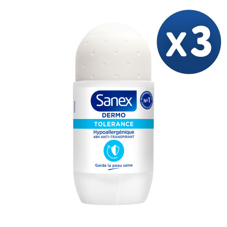 Pack de 3 - Sanex Bille Dermo Tolérance Hypoallergénique 48h