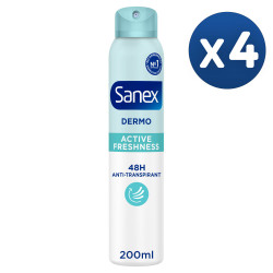Pack de 4 - Sanex Spray Deodorant Dermo Active Freshness 200ml