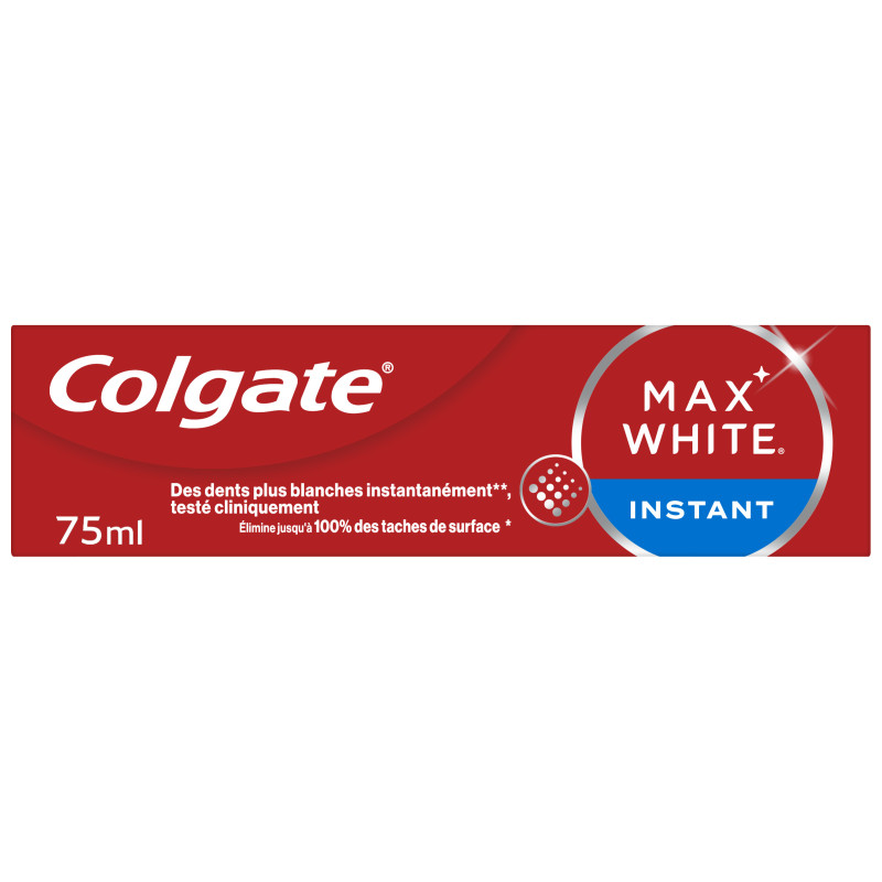 Pack de 4 - Dentifrice Colgate Blancheur Max White Instant 75ml