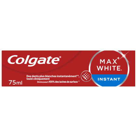 Pack de 4 - Dentifrice Colgate Blancheur Max White Instant 75ml