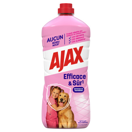 Pack de 3 - Nettoyant Ménager Sol & Multi Surfaces Ajax efficace & sur - 1,25L Pack de 3 - Nettoyant Ménager Sol & Multi Surfaces Ajax efficace & sur - 1,25L