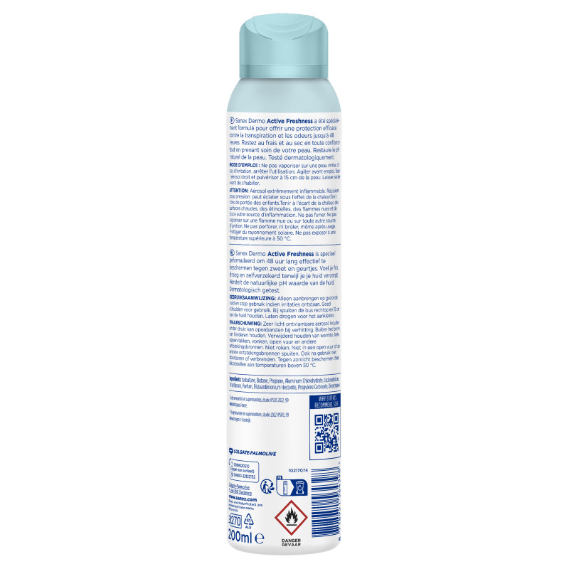Pack de 4 - Sanex Spray Deodorant Dermo Active Freshness 200ml