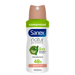 Pack de 4 -Déodorant Sanex Natur Protect bio pure & fresh compressé - 100ml 2