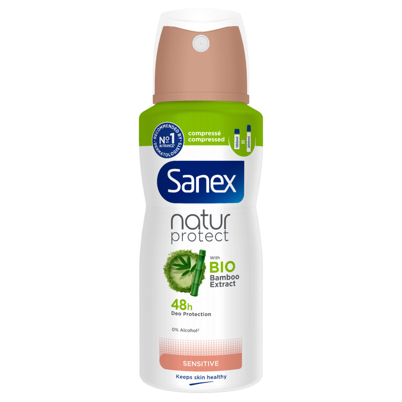Pack de 4 -Déodorant Sanex Natur Protect bio pure & fresh compressé - 100ml