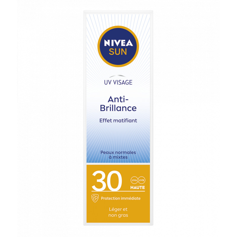 Nivea Sun - Pack de 2 - Crème UV Visage Anti-Brillance FPS 30  50Ml