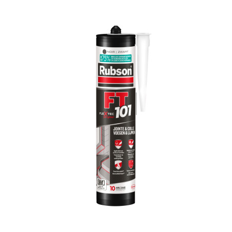 Pack de 3 - RUBSON Mastic FT 101 Joint Fissure Colle Noir Cart 280ml