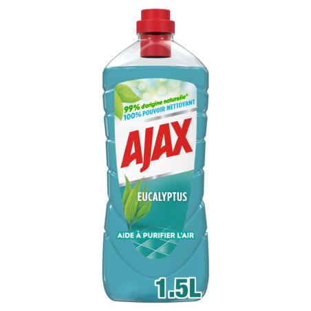 Pack de 3 - Nettoyant Ménager Sols & Multi-Surfaces Ajax Eucalyptus - 1,5L Pack de 3 - Nettoyant Ménager Sols & Multi-Surfaces Ajax Eucalyptus - 1,5L