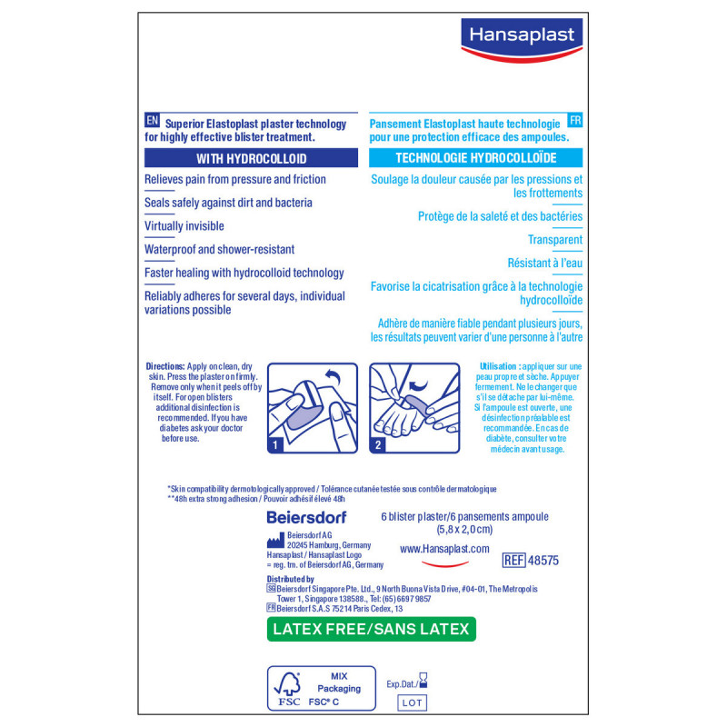 HANSAPLAST AMPOULE PETITE TAILLE - Boîte de 6 pansements