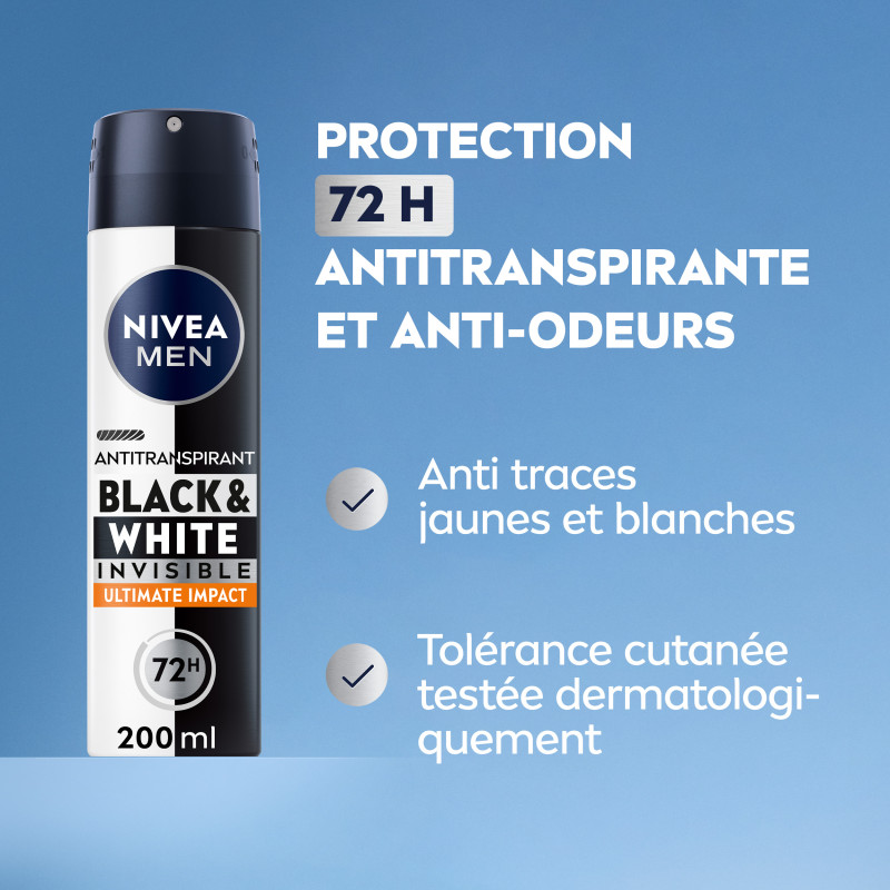 Nivea Men - Atomiseur Masculin Black & White Ultimate Impact 200ml