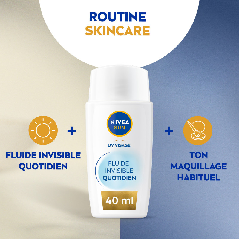 Pack de  2 - Nivea Sun - Fluide UV Visage Invisible Daily Fluid FPS 50+